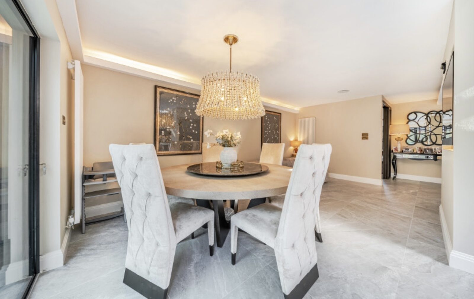 Finished dining space